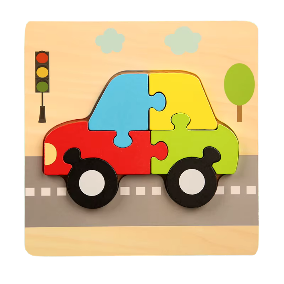 Drevené puzzle pre najmenších - Detská vzdelávacia hra
