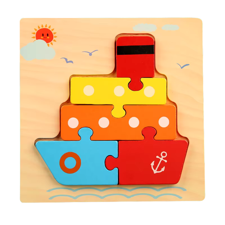 Drevené puzzle pre najmenších - Detská vzdelávacia hra