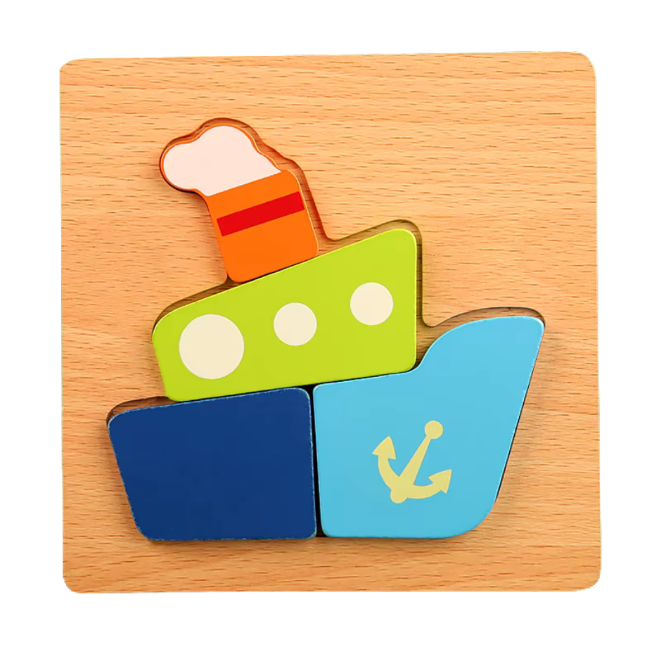 Drevené puzzle pre najmenších - Detská vzdelávacia hra